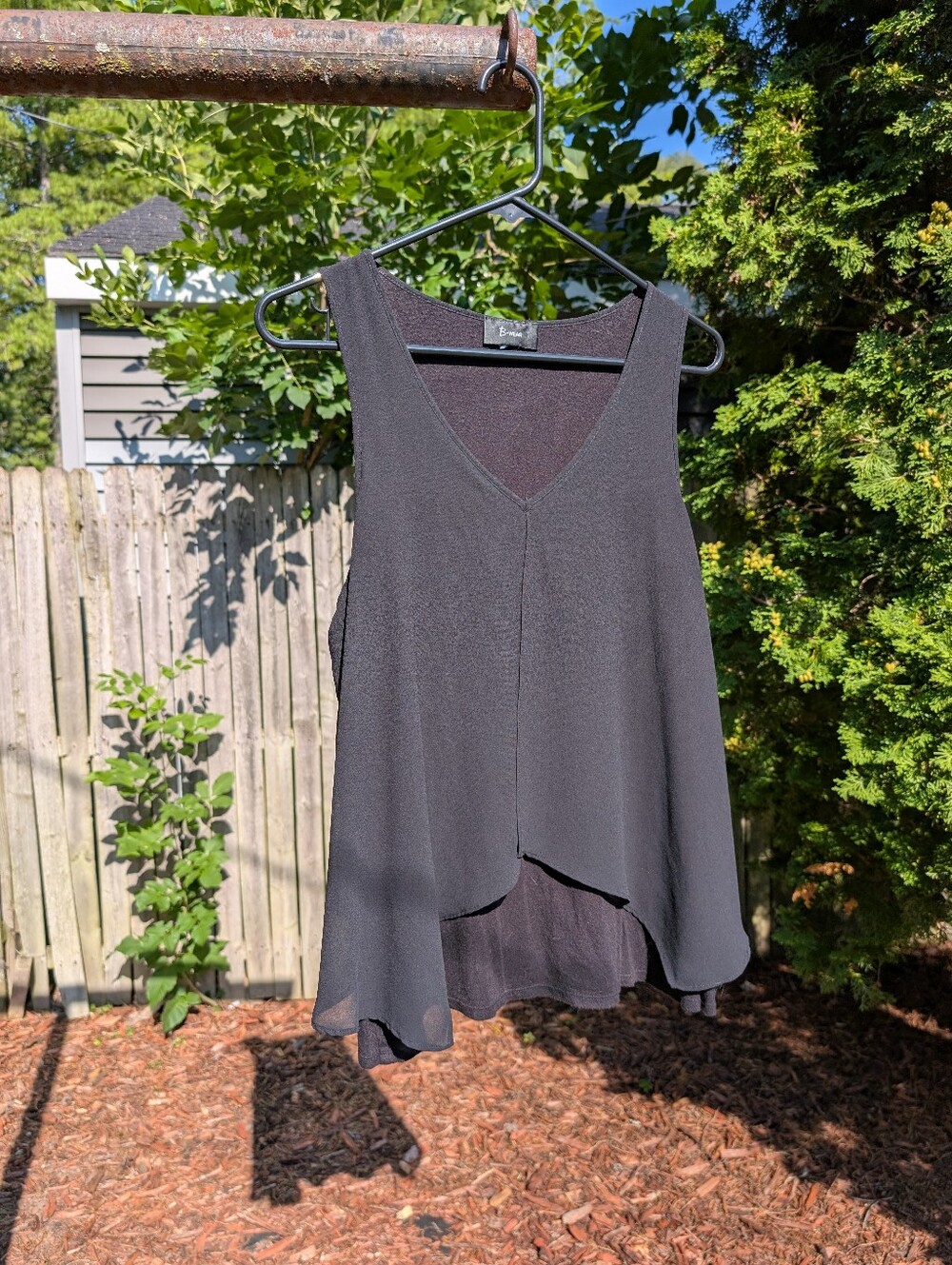 B.Wear Women's Black V Neck Tank Top Size XL